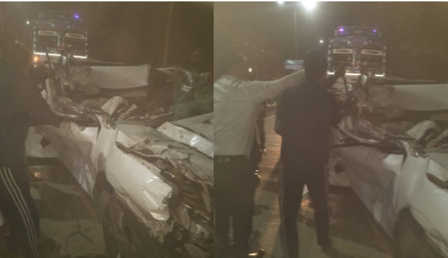 हाईवे पर भीषण सड़क हादसा, खड़े ट्रक में पीछे से टकराई तेज रफ्तार गाड़ी, मां-बेटे की मौत