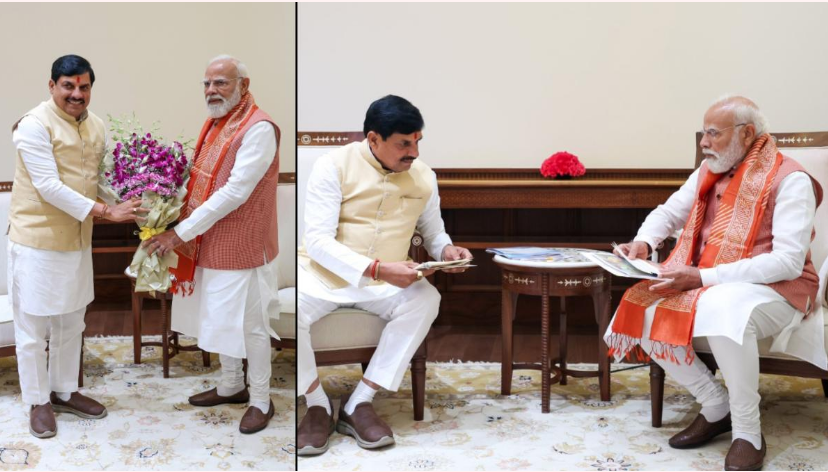 प्रधानमंत्री मोदी से मुख्यमंत्री डॉ. मोहन ने की मुलाक़ात: किसान कल्याण वर्ष की गतिविधियों की दी जानकारी, पीएम ने की सराहना